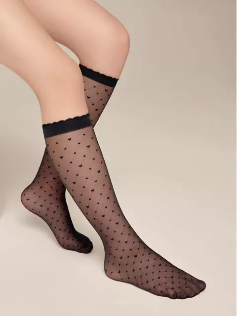 Гольфы детские в "сердечки" molly nero, 20С-118СП, 20, CONTE ELEGANT,  - 3