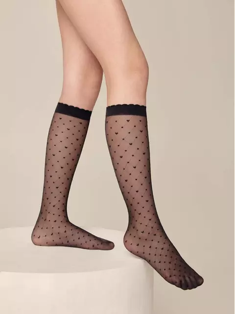 Гольфы детские в "сердечки" molly nero, 20С-118СП, 20, CONTE ELEGANT,  - 2