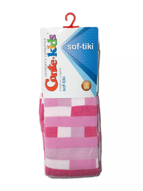 Детские колготки sof-tiki (махровые внутри) с рисунками 393 розовый, 7С-38СП, 128-134 (20), CONTE-KIDS,  - 2