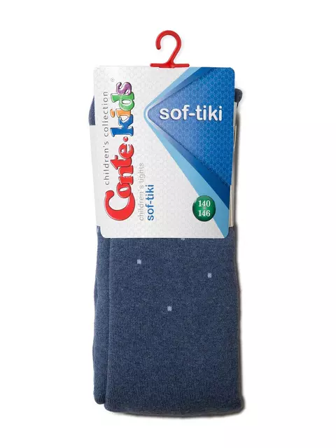 Детские колготки conte-kids sof-tiki (махровые внутри) с рисунками 256 джинс, 7С-38СП, 140-146 (22), CONTE-KIDS,  - 2