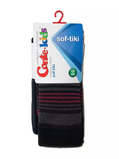 Детские колготки sof-tiki (махровые внутри) с рисунками 399 темно-синий, 7С-38СП, 140-146 (22), CONTE-KIDS,  - 2