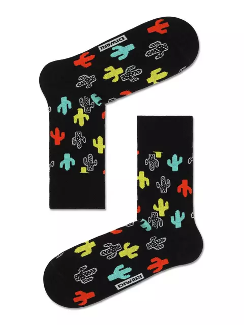 Хлопковые мужские носки happy с рисунками 141 черный, 17С-151СП, 40-41 (25), DIWARI,  - 1