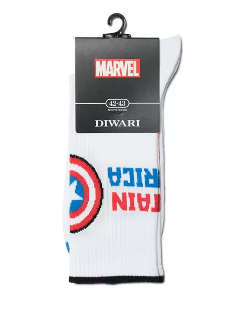 Удлиненные мужские носки diwari с рисунками ©marvel 176 белый, 19С-222СПМ, 42-43 (27), DIWARI,  - 2