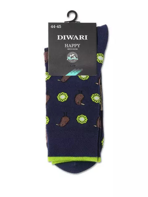 Хлопковые мужские носки happy с рисунком «киви» 136 темно-синий, 20С-37СП, 42-43 (27), DIWARI,  - 2