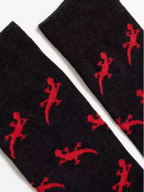 Хлопковые мужские носки happy с рисунком «ящерицы» 135 черный, 20С-37СП, 40-41 (25), DIWARI,  - 3