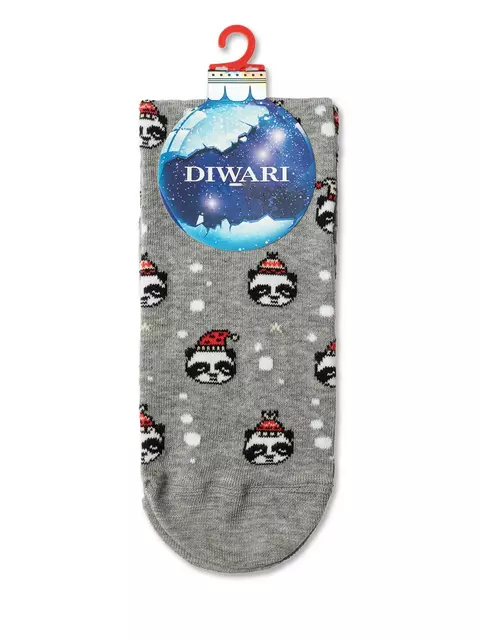 Носки мужские новогодние «xmas panda» diwari 518 серый, 20С-62СП, 42-45 (27-29), DIWARI,  - 2
