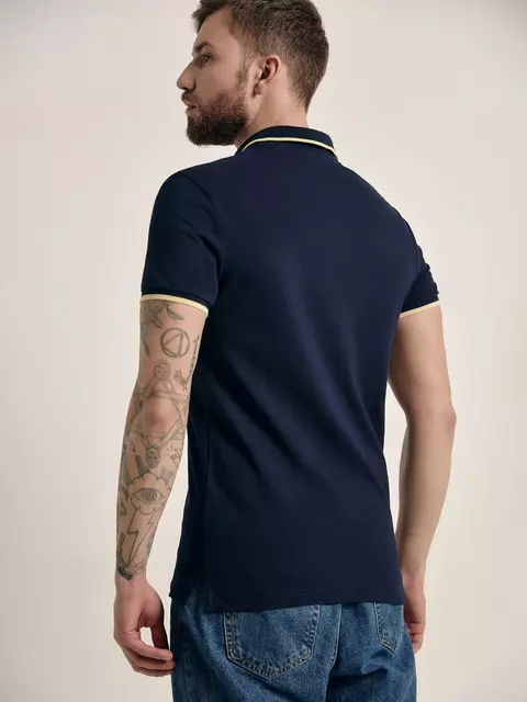 Футболка-поло с контрастной отделкой diwari md 944 patriot blue, 18С-720ТСП, 182-92/S, DIWARI,  - 3