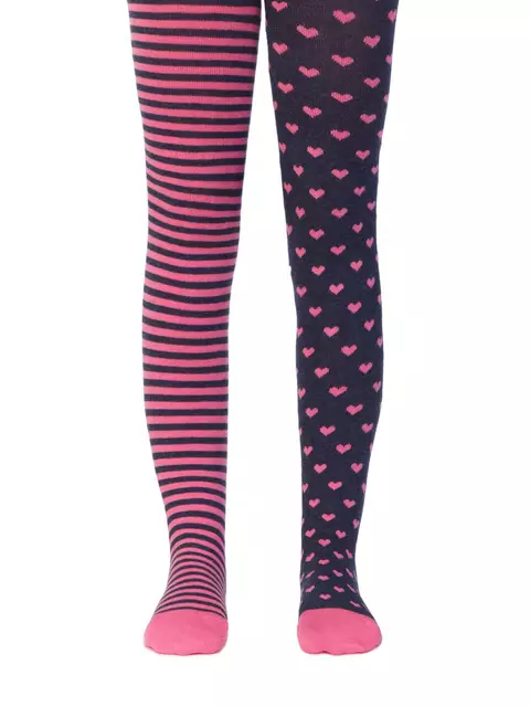 Колготки детские tip-top (весёлые ножки) 355 темно-синий-розовый, , 62-74 (12), CONTE-KIDS, - 1