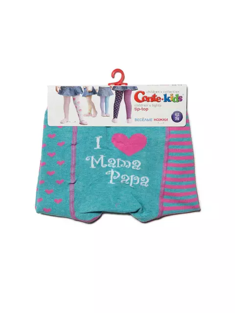 Колготки детские tip-top (весёлые ножки) 355 бирюза-розовый, 14С-79СП, 80-86 (14), CONTE-KIDS,  - 2