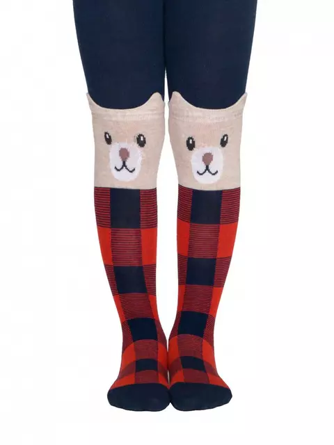 Колготки детские conte-kids tip-top (мордашки) 449 темно-синий-красный, 17С-60СП, 62-74 (12), CONTE-KIDS,  - 2