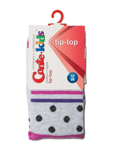 Детские колготки tip-top 408 светло-серый-фуксия, , 92-98 (14), CONTE-KIDS, - 2