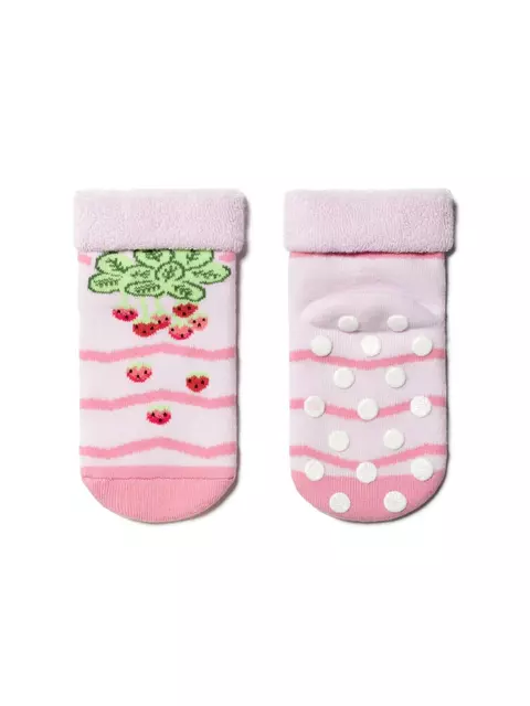 Детские носки махровые sof-tiki с отворотом и антискользящей стопой 472 светло-розовый, 7С-62СП, 14, CONTE-KIDS,  - 1
