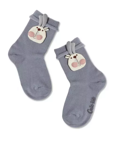 Детские носки tip-top из хлопка с декоративными игрушками 575 темно-серый, 20С-174СП, 14, CONTE-KIDS,  - 1