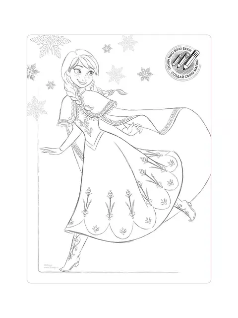 Колготки детские нарядные с рисунками ©disney frozen 40 и вкладышем-раскраской bianco, , 140-146, CONTE ELEGANT, - 4