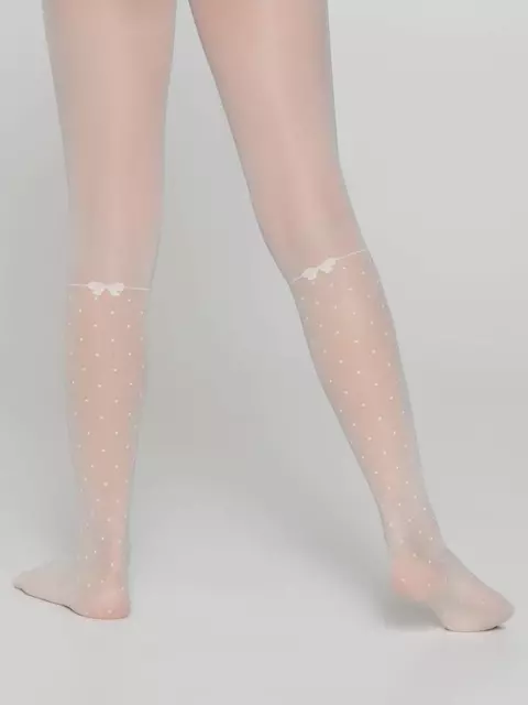 Колготки детские с имитацией гольфов в горошек milana milk, 20С-115СП, 128-134, CONTE ELEGANT,  - 4