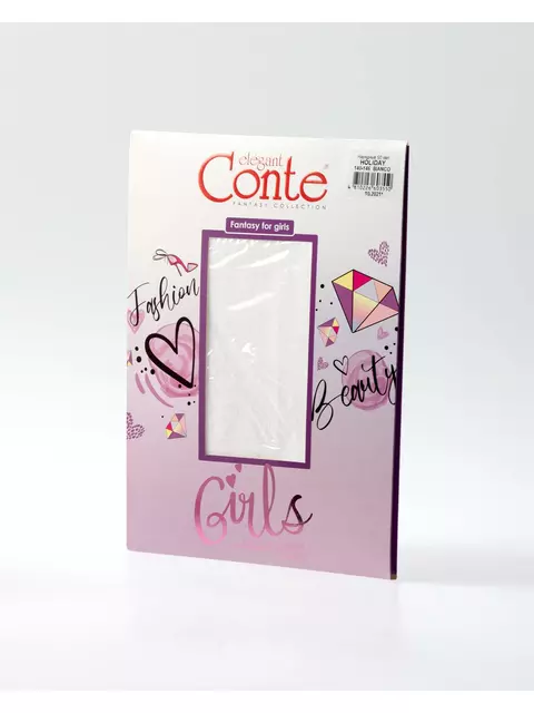 Колготки детские из микрофибры с люрексом holiday bianco, 20С-201СП, 116-122, CONTE ELEGANT,  - 3