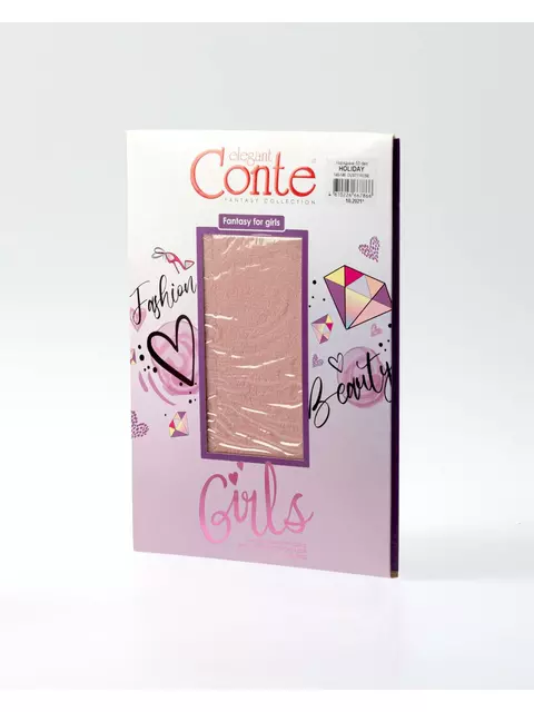 Колготки детские из микрофибры с люрексом holiday dusty rose, 20С-201СП, 116-122, CONTE ELEGANT,  - 4