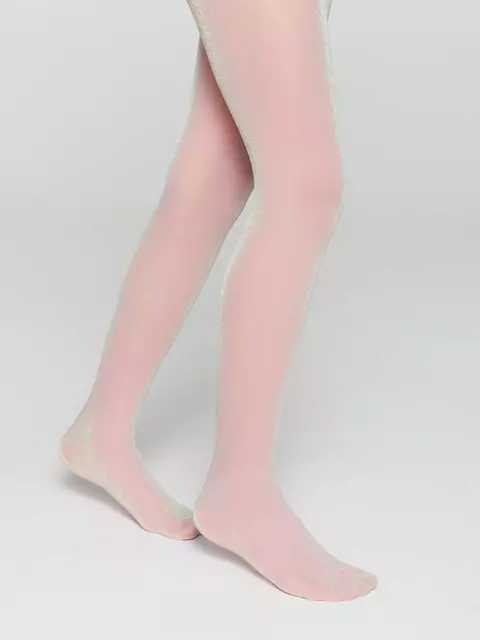 Колготки детские из микрофибры с люрексом holiday dusty rose, 20С-201СП, 116-122, CONTE ELEGANT,  - 3
