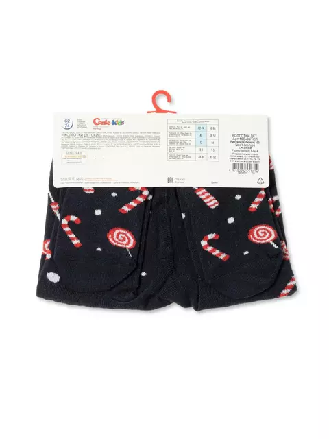Новогодние детские колготки с помпоном «sweet» conte-kids 555 темно-синий, 19С-96/1СП, 62-74 (12), CONTE-KIDS,  - 3