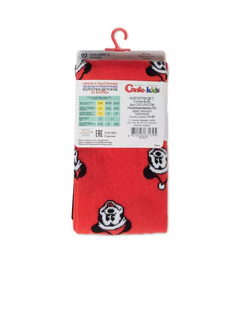 Новогодние детские колготки new year disney 585 красный, 21С-31СПМ, 62-74 (12), CONTE-KIDS,  - 7