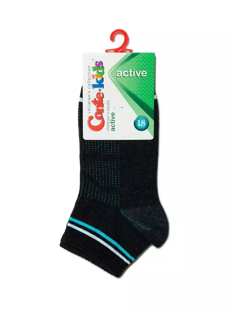 Носки детские conte-kids active (короткие) 508 черный-бирюза, 13С-34СП, 16, CONTE-KIDS,  - 2