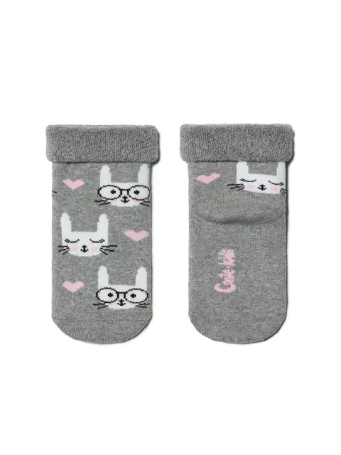 Махровые детские носки sof-tiki с отворотом 431 серый, 6С-19СП, 12, CONTE-KIDS,  - 1