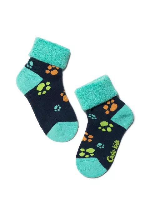 Махровые носки для малышей sof-tiki (с отворотом) 244 темно-синий, , 12, CONTE-KIDS, - 1
