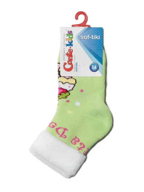 Махровые детские носки sof-tiki (с отворотом) 245 салатовый, 6С-19СП, 12, CONTE-KIDS,  - 2