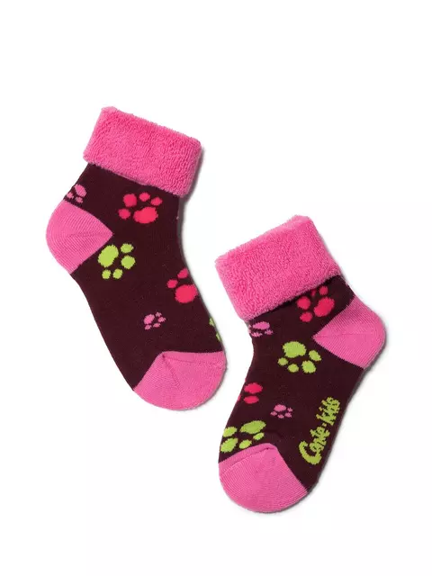 Махровые носки для малышей sof-tiki (с отворотом) 244 темно-бордовый, 6С-19СП, 12, CONTE-KIDS,  - 1