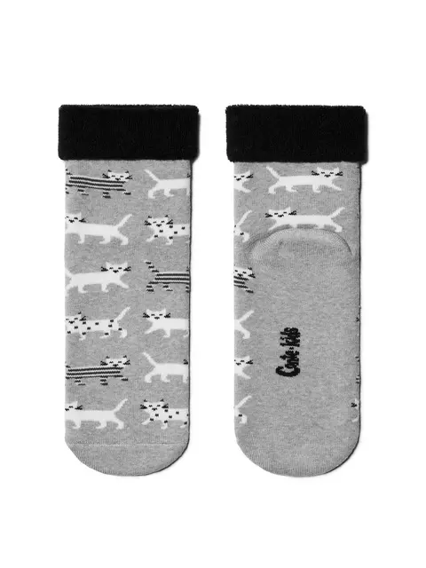 Махровые детские носки sof-tiki с отворотом 433 серый, 6С-19СП, 20, CONTE-KIDS,  - 1