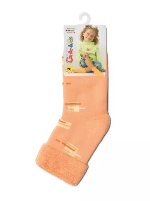 Махровые детские носки sof-tiki (с отворотом) 047 персик, 6С-19СП, 20, CONTE-KIDS,  - 2