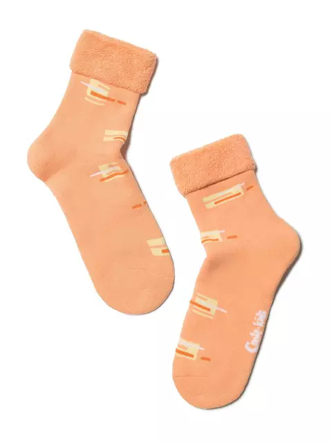 Махровые детские носки sof-tiki (с отворотом) 047 персик, 6С-19СП, 20, CONTE-KIDS,  - 1