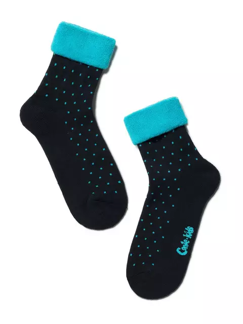 Махровые носки с отворотом sof-tiki 227 темно-синий-бирюза, , 20, CONTE-KIDS, - 1