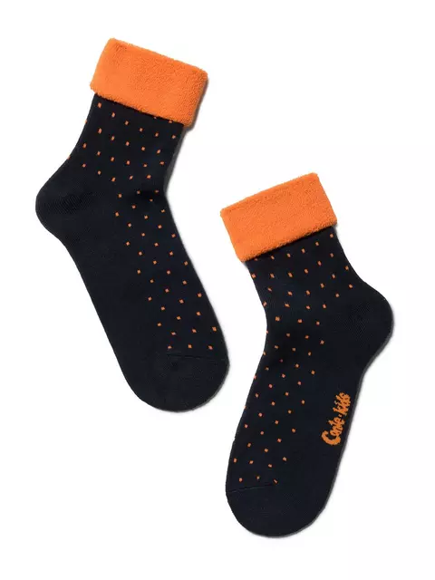 Махровые носки с отворотом sof-tiki 227 темно-синий-оранжевый, , 20, CONTE-KIDS, - 1