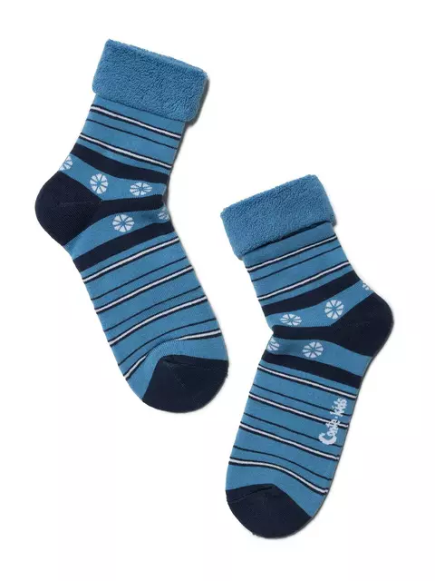 Махровые детские носки sof-tiki (с отворотом) 043 голубой, 6С-19СП, 22, CONTE-KIDS,  - 1
