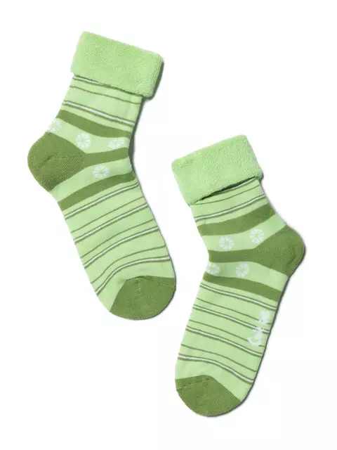 Махровые детские носки sof-tiki (с отворотом) 043 светло-зеленый, 6С-19СП, 22, CONTE-KIDS,  - 1