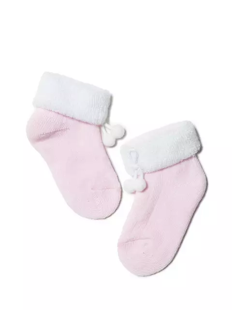 Махровые детские носки sof-tiki (с отворотом, декор) 212 cветло-розовый, 15С-4СП, 8, CONTE-KIDS,  - 1
