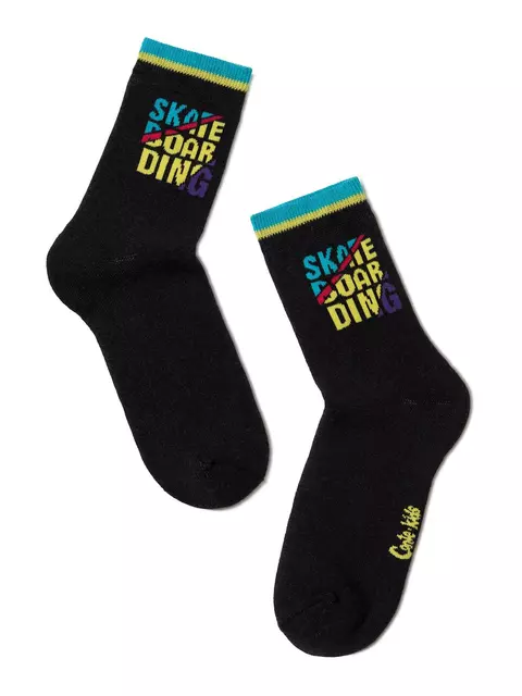 Махровые носки sof-tiki с рисунками "skate" 419 черный, 7С-46СП, 22, CONTE-KIDS,  - 1