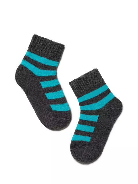 Махровые носки для малышей sof-tiki 210 темно-серый-бирюза, , 10, CONTE-KIDS, - 1
