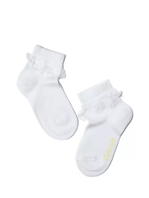 Носки детские однотонные tip-top (с кружевной лентой) 000 белый, 7С-11СП, 10, CONTE-KIDS,  - 1