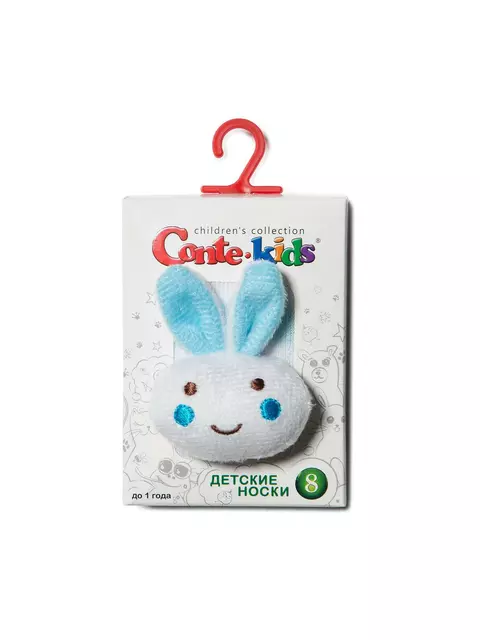 Махровые детские носки sof-tiki с мордашками "зайчик" 400 белый, 18С-263СП, 8, CONTE-KIDS,  - 2