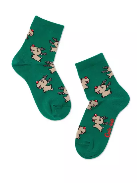 ​новогодние детские носки new year 649 зеленый, 21С-67СП, 20-22, CONTE-KIDS,  - 2