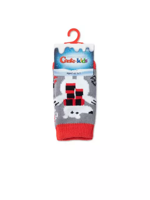 Новогодние детские носки new year 647 серый, 21С-64СП, 13-14, CONTE-KIDS,  - 2