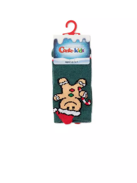 Новогодние детские носки new year 652 темно-бирюзовый, 21С-64СП, 13-14, CONTE-KIDS,  - 2