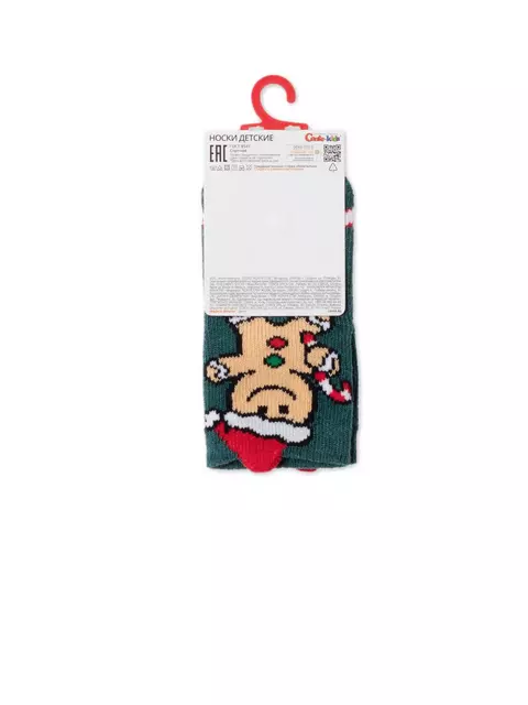 Новогодние детские носки new year 652 темно-бирюзовый, 21С-64СП, 13-14, CONTE-KIDS,  - 3