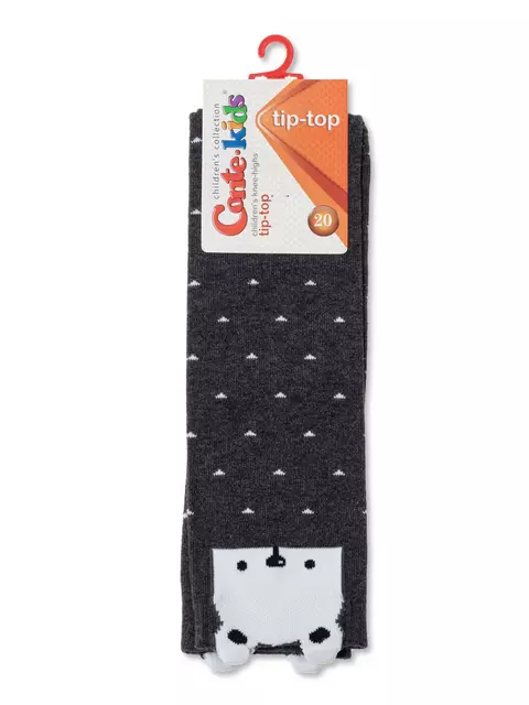 Хлопковые детские гольфы tip-top с забавными мордашками  053 темно-серый, 19С-141СП, 22, CONTE-KIDS,  - 2