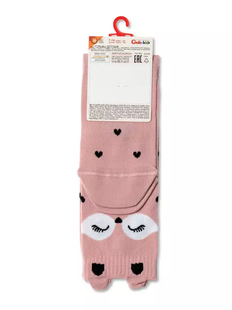 Хлопковые детские гольфы tip-top с забавными мордашками 054 пепельно-розовый, 19С-141СП, 22, CONTE-KIDS,  - 3