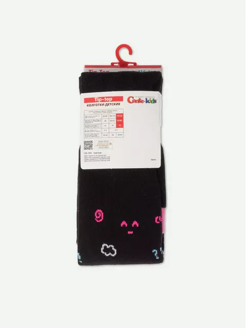 Хлопковые детские колготки tip-top 615 черный, 4С-04СП, 116-122 (18), CONTE-KIDS,  - 4