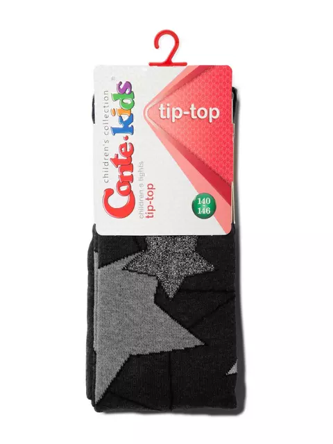 Хлопковые детские колготки tip-top с люрексом 517 черный, 19С-36СП, 140-146 (22), CONTE-KIDS,  - 2
