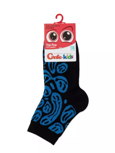 Хлопковые детские носки tip-top с рисунками 635 черный-синий, 5С-11СП, 18, CONTE-KIDS,  - 2